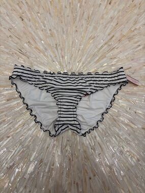 NWT Victoria's Secret The Ruffle Cheeky Striped Bikini Bottoms